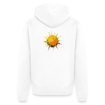 Farbspritzer - Unisex Premium Bio Zip Hoodie - Weiß - Hinten - Thijin (182cm)