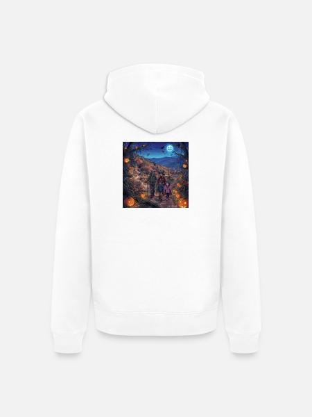 Halloween Familienwanderung - Unisex Premium Bio Zip Hoodie - Weiß