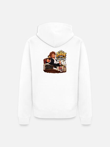 Beratender Richter: Endgültiges Urteil - Unisex Premium Bio Zip Hoodie - Weiß