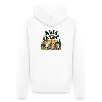 Wald statt WLAN - Unisex Premium Bio Zip Hoodie - Weiß - Hinten - Thijin (182cm)