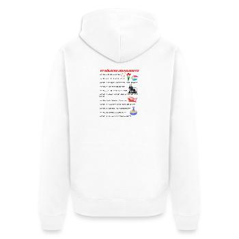 Kölsches Grundgesetz lustige Geschenkidee  - Unisex Premium Bio Zip Hoodie - Weiß - Hinten - Thijin (182cm)