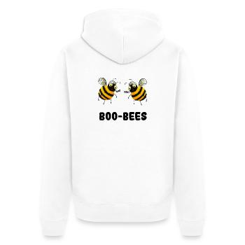 Boo-Bees - Zwei Bienen sagen Boo - Unisex Premium Bio Zip Hoodie - Weiß - Hinten - Thijin (182cm)