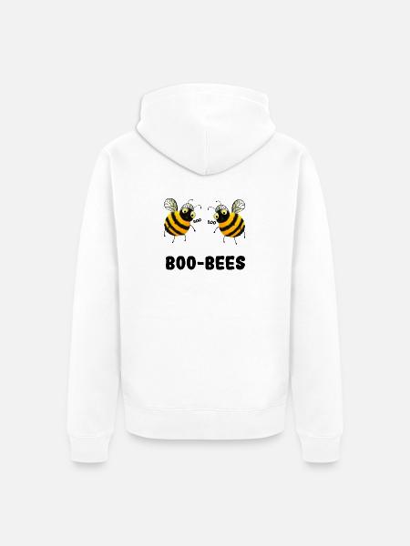 Boo-Bees - Zwei Bienen sagen Boo - Unisex Premium Bio Zip Hoodie - Weiß