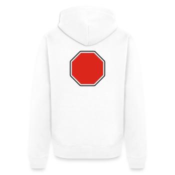 verkehrsschild - für eigenen text - Veste à capuche bio Premium Unisexe - blanc - Dos - Thijin (182cm)