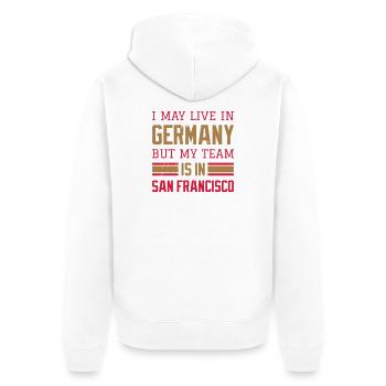 San Francisco - Unisex Premium Bio Zip Hoodie - Weiß - Hinten - Thijin (182cm)