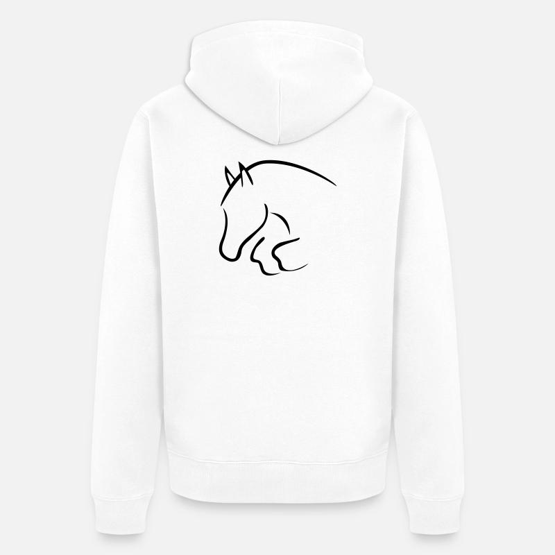 show cavalier - Veste à capuche bio Premium Unisexe - blanc