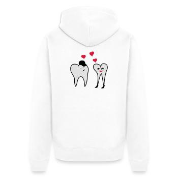 Teeth in love - Unisex Premium Organic Zip Hoodie - white - Back - Thijin (182cm)
