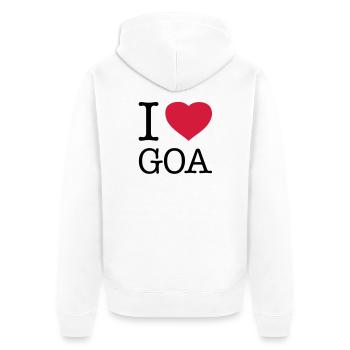 J’AIME GOA Inde - Veste à capuche bio Premium Unisexe - blanc - Dos - Thijin (182cm)
