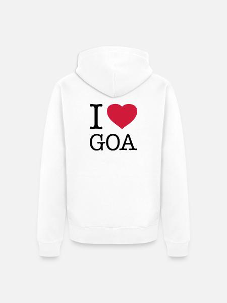 J’AIME GOA Inde - Veste à capuche bio Premium Unisexe - blanc