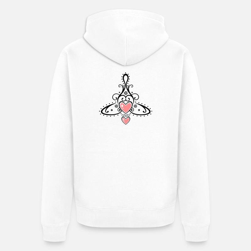 Symbole celtique, mère avec deux enfants. - Veste à capuche bio Premium Unisexe - blanc