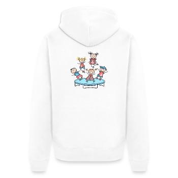 Trampolin - Unisex Premium Bio Zip Hoodie - Weiß - Hinten - Thijin (182cm)