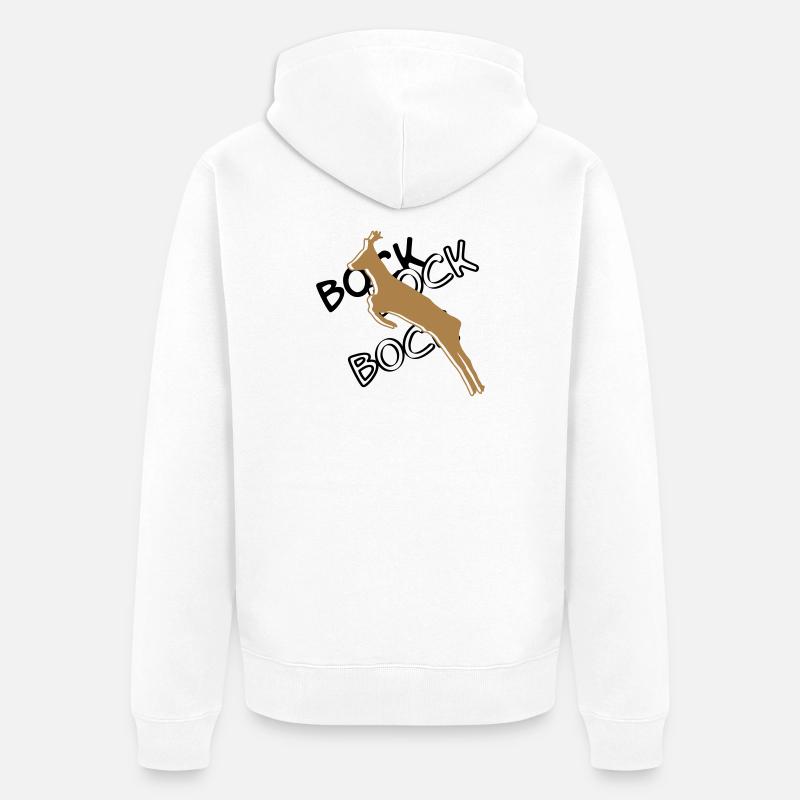 Bock³ - Unisex Premium Bio Zip Hoodie - Weiß