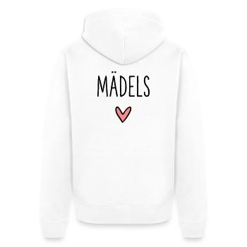 Mädels Herz Geschenk Freundschaft Liebe - Unisex Premium Bio Zip Hoodie - Weiß - Hinten - Thijin (182cm)
