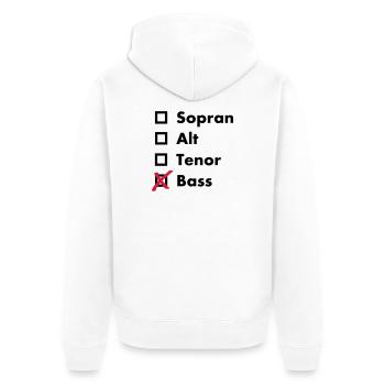Bass - Unisex Premium Bio Zip Hoodie - Weiß - Hinten - Thijin (182cm)