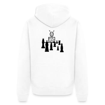 schach computer - Unisex Premium Bio Zip Hoodie - Weiß - Hinten - Thijin (182cm)