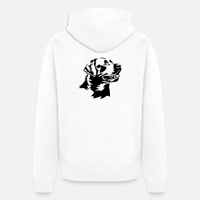 Tête de Labrador - Veste à capuche bio Premium Unisexe - blanc
