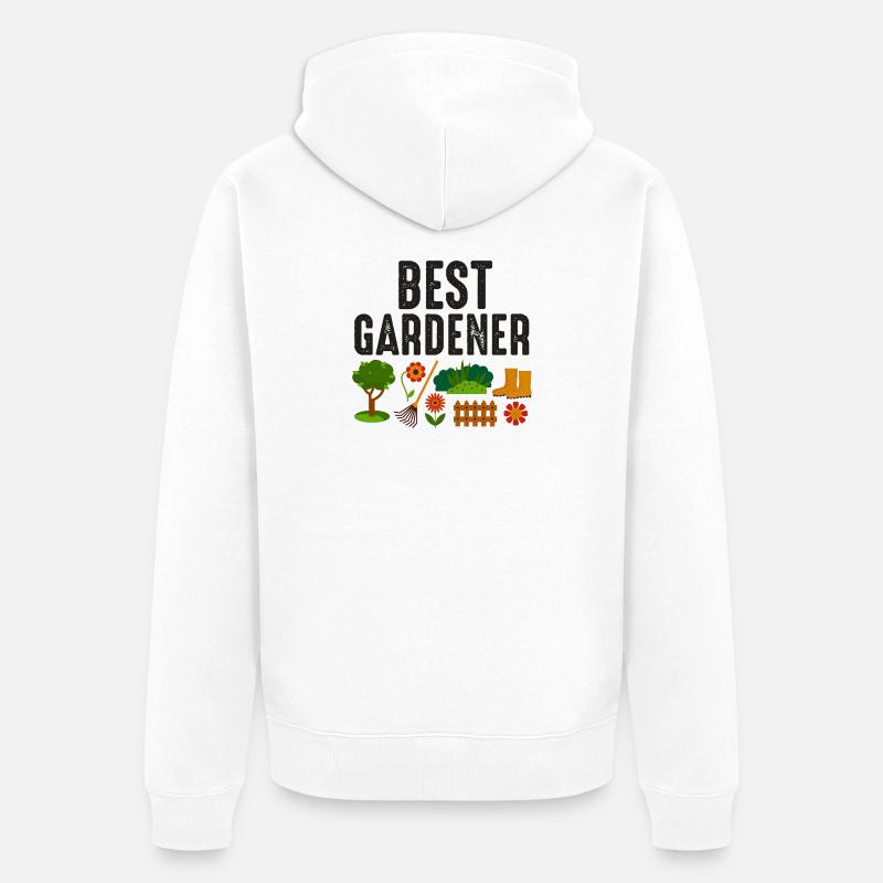 Bester Gärtner - Unisex Premium Bio Zip Hoodie - Weiß
