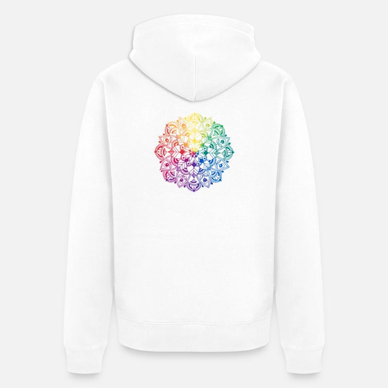 Mandala de fleurs - Veste à capuche bio Premium Unisexe - blanc
