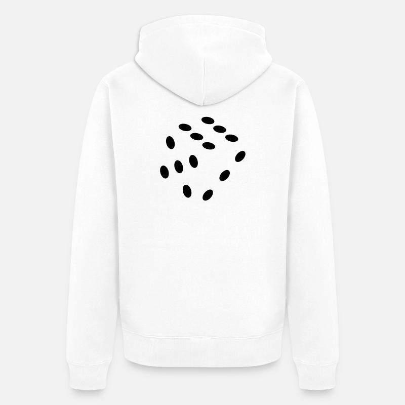 Dés, dés. Jeu, jeu, argent - Veste à capuche bio Premium Unisexe - blanc