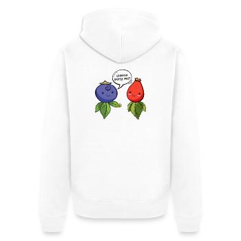 Illustration de petites baies et de feuilles - Veste à capuche bio Premium Unisexe - blanc - Dos - Thijin (182cm)
