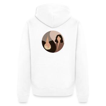 Couple Brunette and Blonde - Unisex Premium Bio Zip Hoodie - Weiß - Hinten - Thijin (182cm)