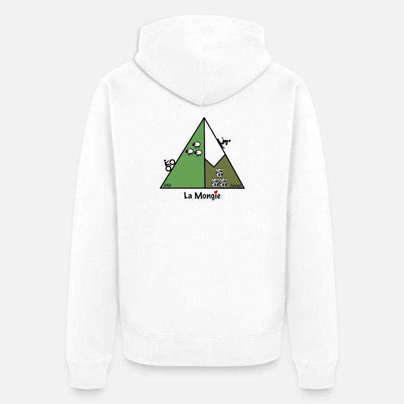 Été hiver à La Mongie - Veste à capuche bio Premium Unisexe - blanc