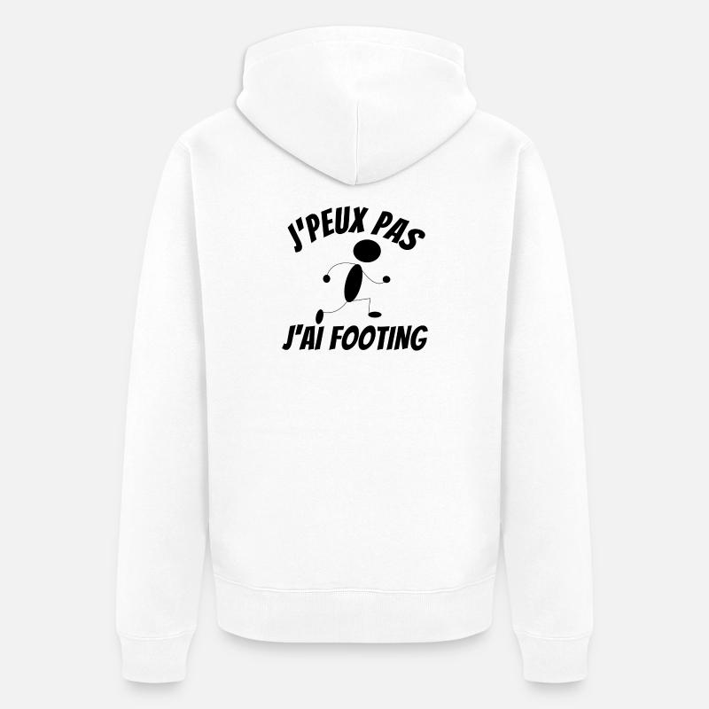 footing, running, course à pied, jogging - Veste à capuche bio Premium Unisexe - blanc
