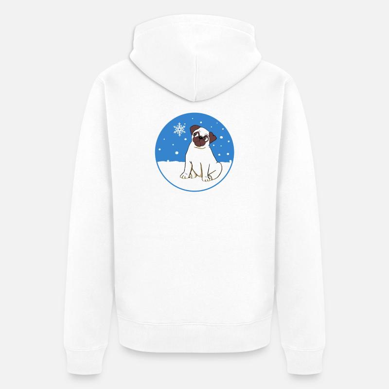 Carlin dans la neige - Veste à capuche bio Premium Unisexe - blanc