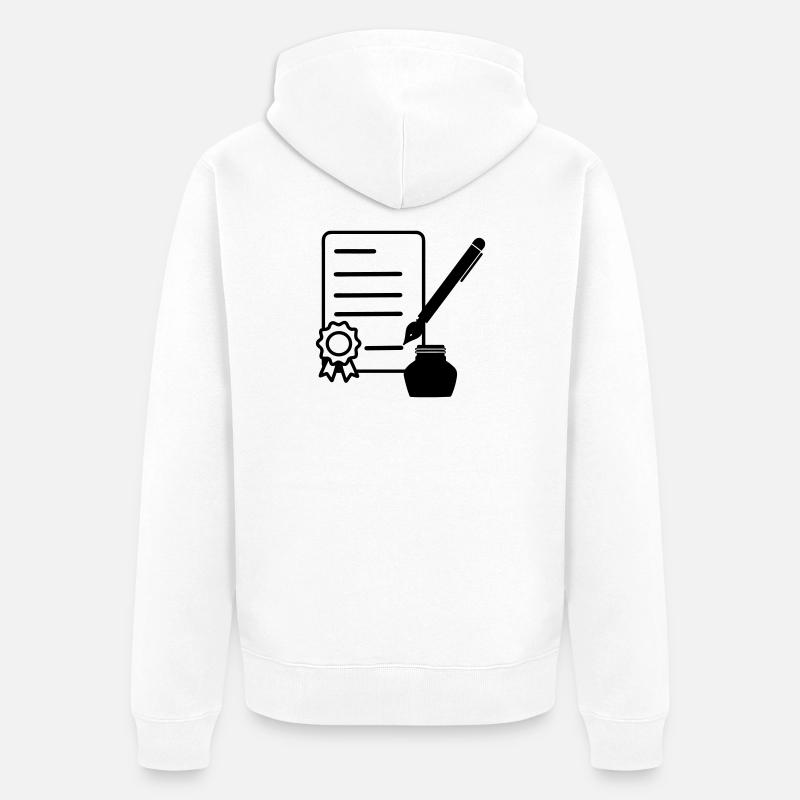 Contrat avec joint laqué - Veste à capuche bio Premium Unisexe - blanc