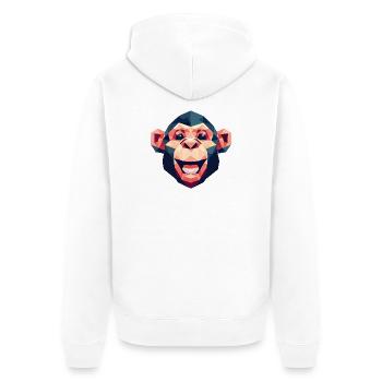 Singe polygonal - Veste à capuche bio Premium Unisexe - blanc - Dos - Thijin (182cm)