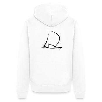 Croquis de voilier de voilier de voilier - Veste à capuche bio Premium Unisexe - blanc - Dos - Thijin (182cm)
