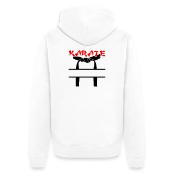 Karate mit schwarzem Gürtel - Unisex Premium Bio Zip Hoodie - Weiß - Hinten - Thijin (182cm)
