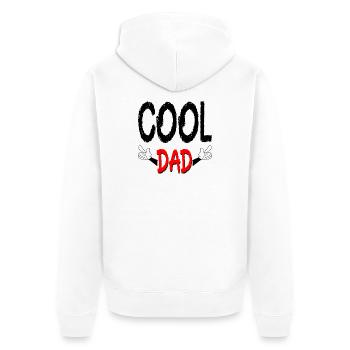 Fête des Pères - COOL DAD - DADDY FAMILY - Veste à capuche bio Premium Unisexe - blanc - Dos - Thijin (182cm)