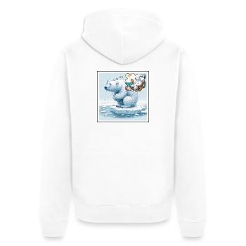 Ours polaire - Veste à capuche bio Premium Unisexe - blanc - Dos - Thijin (182cm)