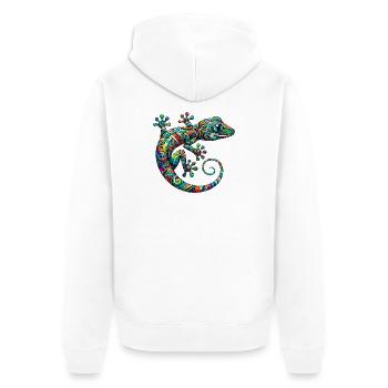 Gecko - Veste à capuche bio Premium Unisexe - blanc - Dos - Thijin (182cm)