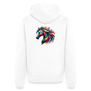 Cheval - Veste à capuche bio Premium Unisexe - blanc - Dos - Thijin (182cm)