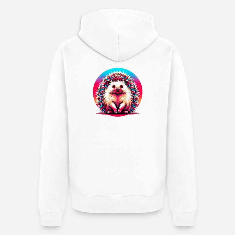 Igel - Unisex Premium Bio Zip Hoodie - Weiß