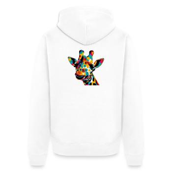 Giraffe Pop Art - Unisex Premium Bio Zip Hoodie - Weiß - Hinten - Thijin (182cm)
