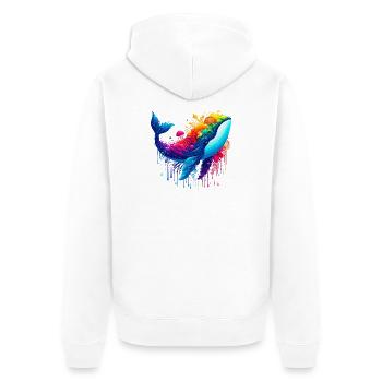 Wal - Unisex Premium Bio Zip Hoodie - Weiß - Hinten - Thijin (182cm)