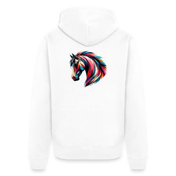 Cheval - Veste à capuche bio Premium Unisexe - blanc - Dos - Thijin (182cm)