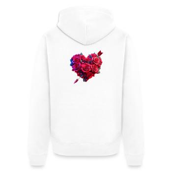 Coeur de rose (02) - Veste à capuche bio Premium Unisexe - blanc - Dos - Thijin (182cm)