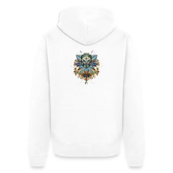 Exotic African Insect in Leaf Amulet - Unisex Premium Organic Zip Hoodie - white - Back - Thijin (182cm)