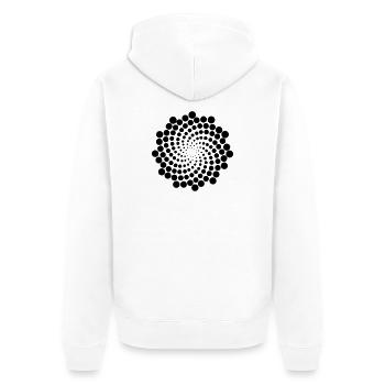 Wirbel Punkt Spirale - Unisex Premium Bio Zip Hoodie - Weiß - Hinten - Thijin (182cm)