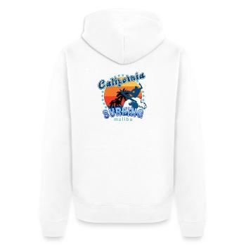 Kalifornisches Surfen in Malibu. - Unisex Premium Bio Zip Hoodie - Weiß - Hinten - Thijin (182cm)