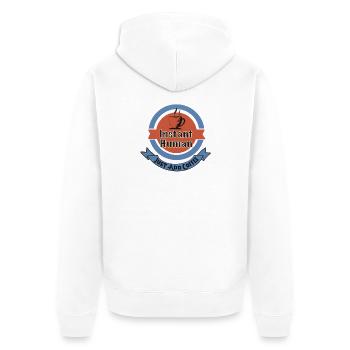 Instant Human, Just Add Coffee - Unisex Premium Bio Zip Hoodie - Weiß - Hinten - Thijin (182cm)