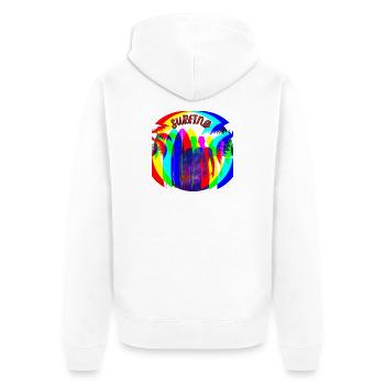Surfer silhouettes in rainbow colors - Unisex Premium Organic Zip Hoodie - white - Back - Thijin (182cm)