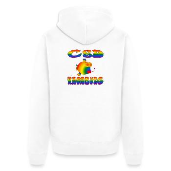 Journée de la rue Christopher de la CSD à Hambourg - Veste à capuche bio Premium Unisexe - blanc - Dos - Thijin (182cm)