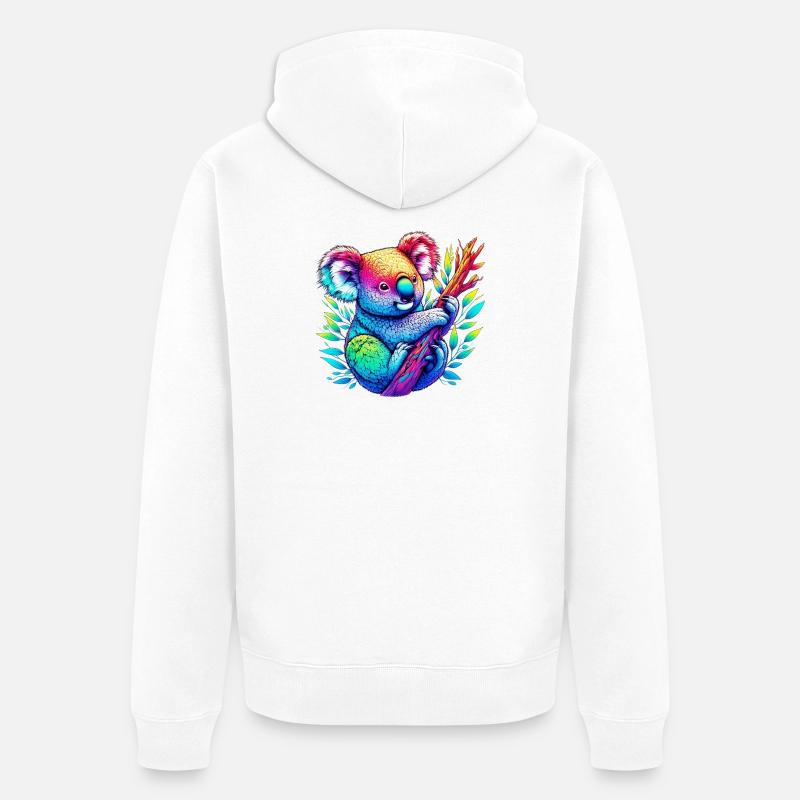 Koala - Unisex Premium Bio Zip Hoodie - Weiß