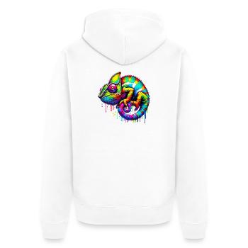 Chameleon - Unisex Premium Organic Zip Hoodie - white - Back - Thijin (182cm)