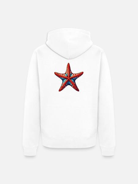 Starfish - Unisex Premium Organic Zip Hoodie - white